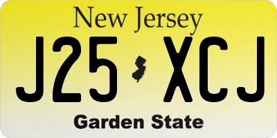 NJ license plate J25XCJ