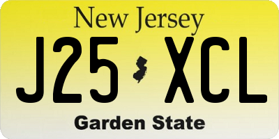 NJ license plate J25XCL