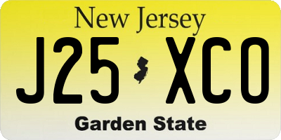 NJ license plate J25XCO