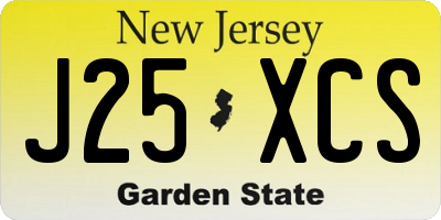 NJ license plate J25XCS