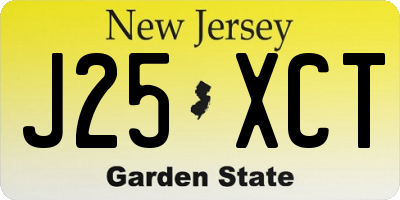 NJ license plate J25XCT