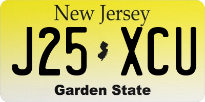 NJ license plate J25XCU