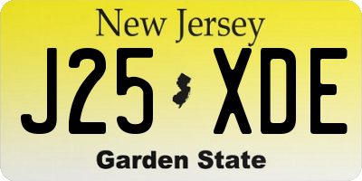 NJ license plate J25XDE