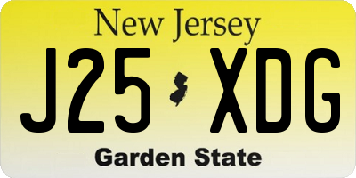 NJ license plate J25XDG