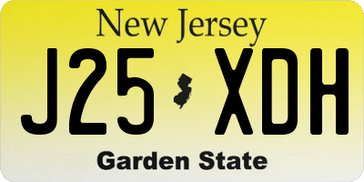 NJ license plate J25XDH