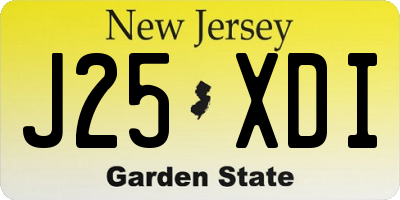 NJ license plate J25XDI