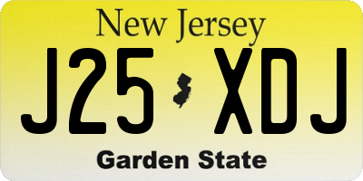 NJ license plate J25XDJ