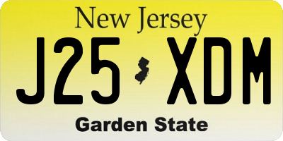 NJ license plate J25XDM