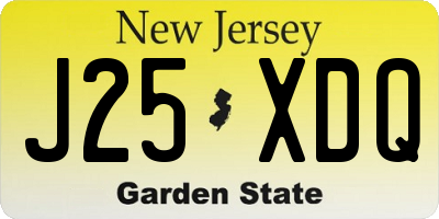 NJ license plate J25XDQ