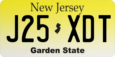 NJ license plate J25XDT