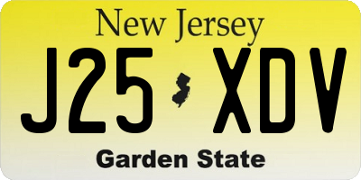 NJ license plate J25XDV