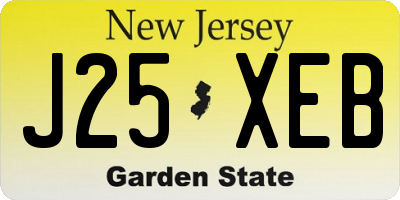 NJ license plate J25XEB