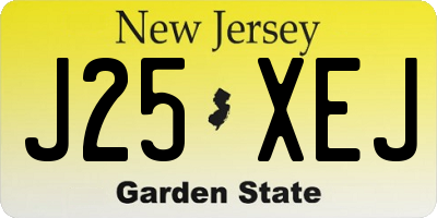 NJ license plate J25XEJ