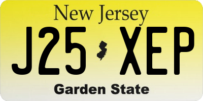 NJ license plate J25XEP
