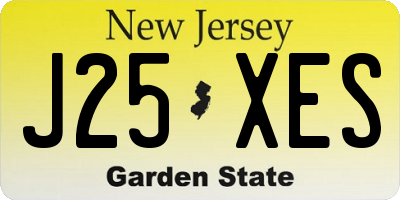 NJ license plate J25XES