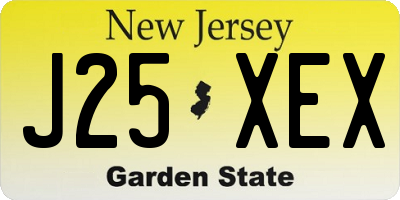 NJ license plate J25XEX