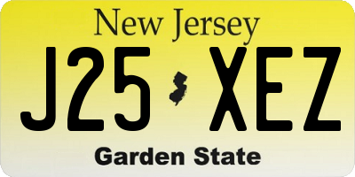 NJ license plate J25XEZ