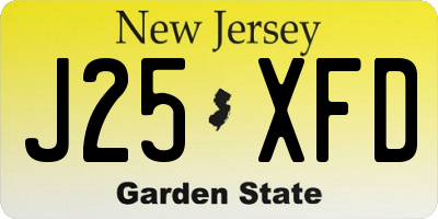 NJ license plate J25XFD