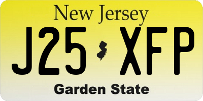 NJ license plate J25XFP
