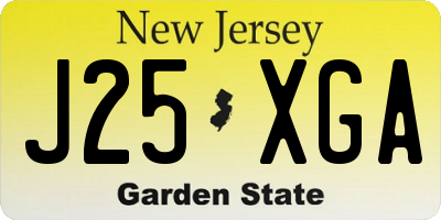 NJ license plate J25XGA