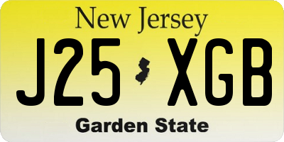 NJ license plate J25XGB