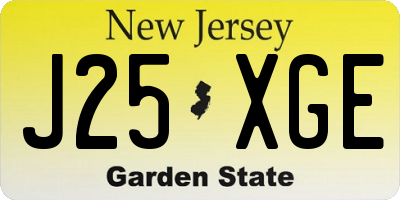 NJ license plate J25XGE