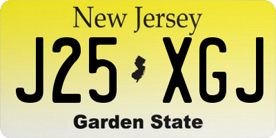 NJ license plate J25XGJ