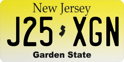 NJ license plate J25XGN