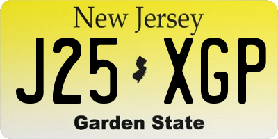 NJ license plate J25XGP