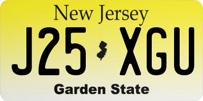 NJ license plate J25XGU