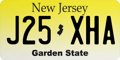 NJ license plate J25XHA