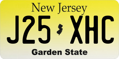 NJ license plate J25XHC