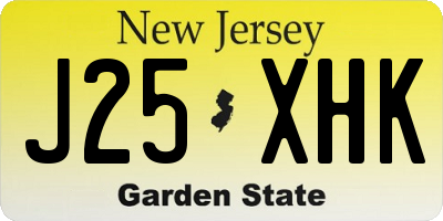 NJ license plate J25XHK