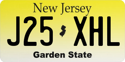 NJ license plate J25XHL