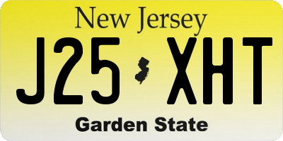 NJ license plate J25XHT