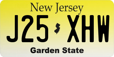 NJ license plate J25XHW