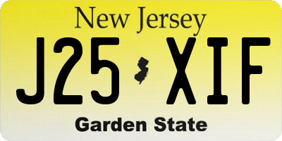 NJ license plate J25XIF