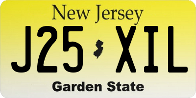 NJ license plate J25XIL