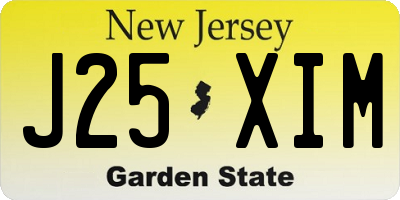 NJ license plate J25XIM
