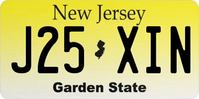 NJ license plate J25XIN
