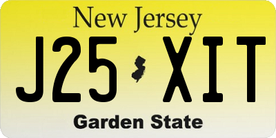 NJ license plate J25XIT