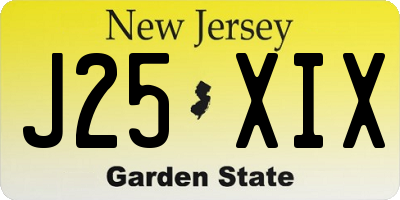 NJ license plate J25XIX