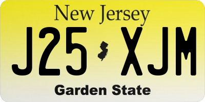 NJ license plate J25XJM
