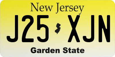 NJ license plate J25XJN