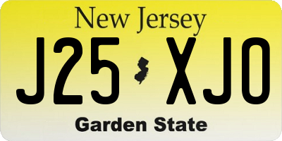 NJ license plate J25XJO