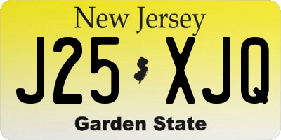 NJ license plate J25XJQ