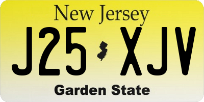 NJ license plate J25XJV
