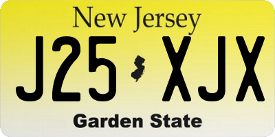 NJ license plate J25XJX