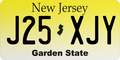 NJ license plate J25XJY