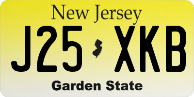 NJ license plate J25XKB
